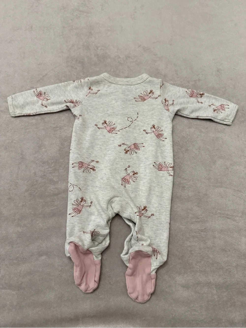 Carter’s Baby Girl Footed Sleeper Pajamas 3M Pink Ballerina Fairy Snap Front Bal